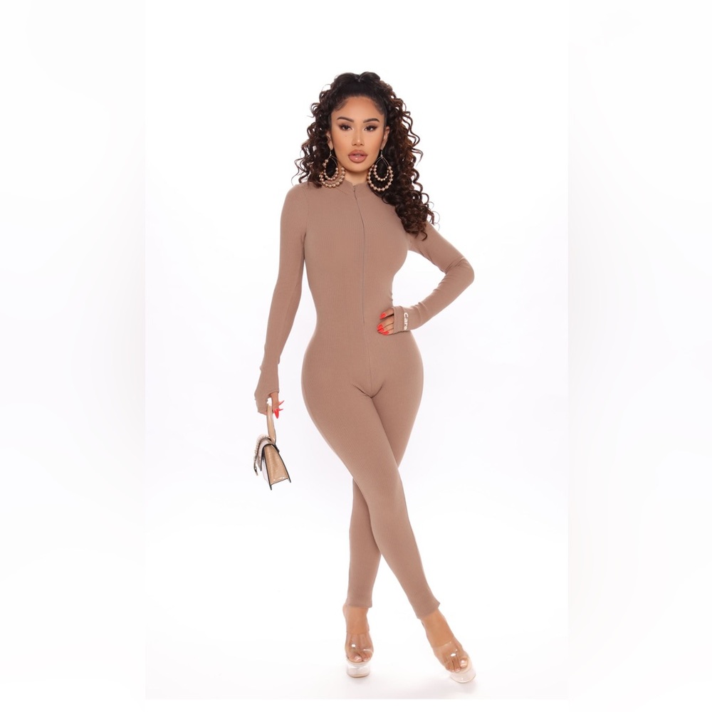 Gently Used Rib Jumpsuit - Mocha